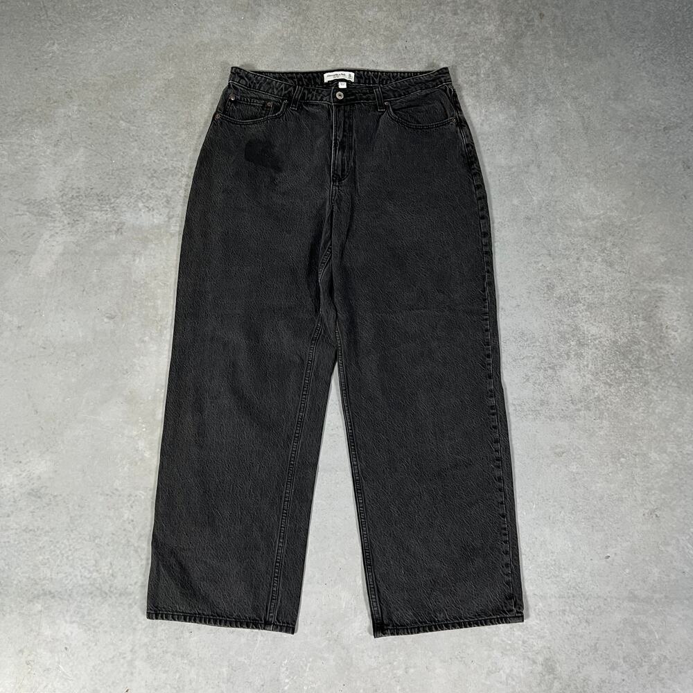 Abercrombie & Fitch The Loose High Rise Women’s Black Baggy Jeans Size 32/14